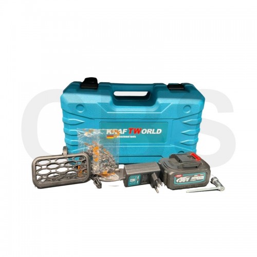 Επαναφορτιζόμενο αλυσοπρίονο Kraft world 30 CM 2x 36V 8Ah με διπλή μπαταρία με δύο αλυσίδες