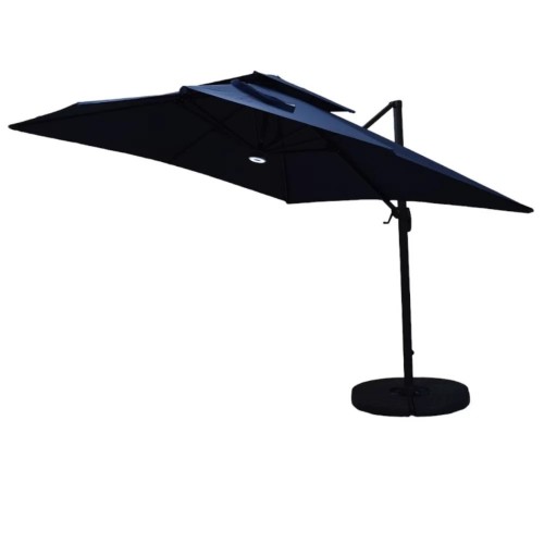 Επαγγελματική Ομπρέλα Αλουμινίου 300x300cm Τετράγωνη Με LED Φωτισμό – Μπλε Χρώμα