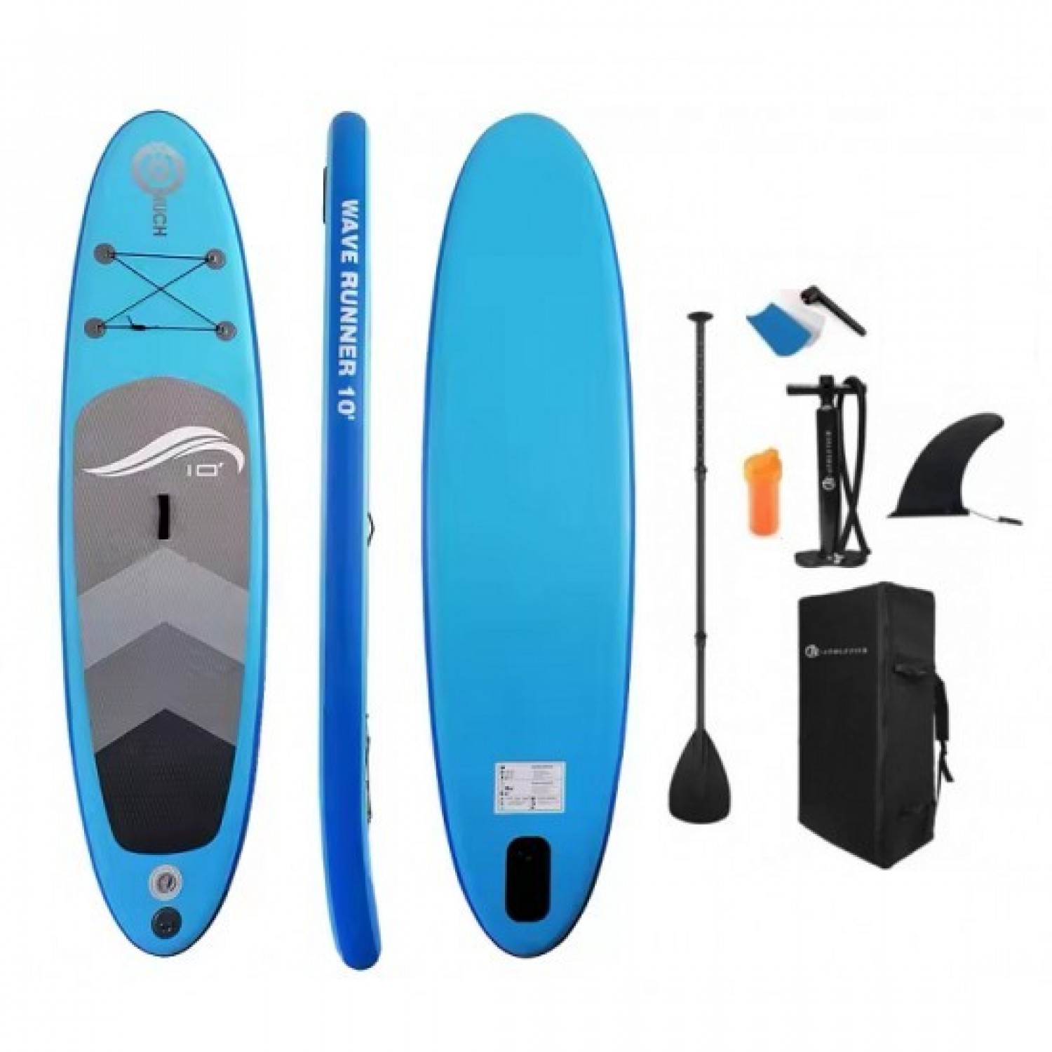 ΣΑΝΙΔΑ SUP WAVE RUNNER ΦΟΥΣΚΩΤΗ ΜΕ ΚΟΥΠΙ, ΑΞΕΣΟΥΑΡ ΚΑΙ ΣΑΚΙΔΙΟ ΜΕΤΑΦΟΡΑΣ, 305X76X15CM,  